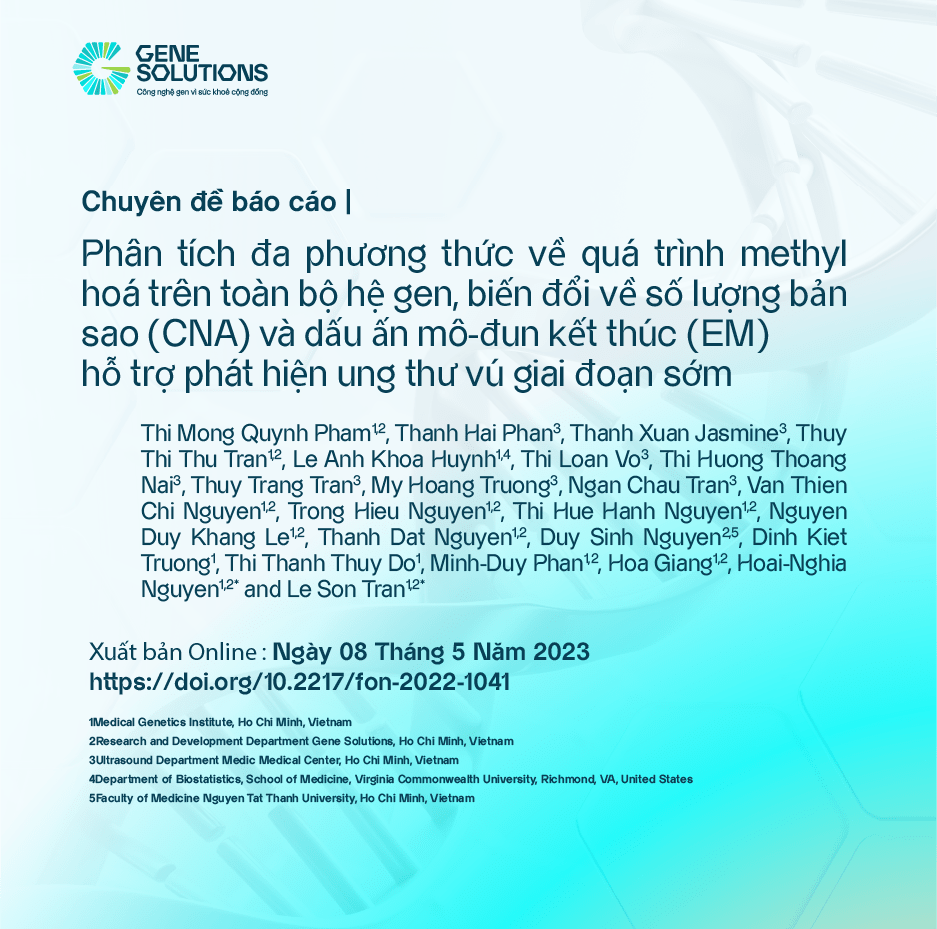 Tạp chí Quốc tế Frontier In Oncology công bố báo cáo nghiên cứu về ứng dụng ctDNA trong phát hiện sớm Ung thư Vú của Gene Solutions 5