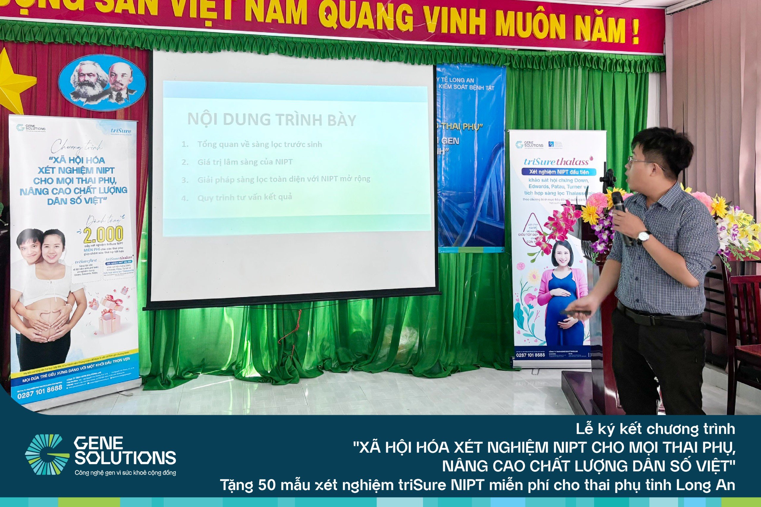 Gene Solutions trao tặng 50 mẫu xét nghiệm triSure NIPT đến thai phụ tỉnh Long An 7