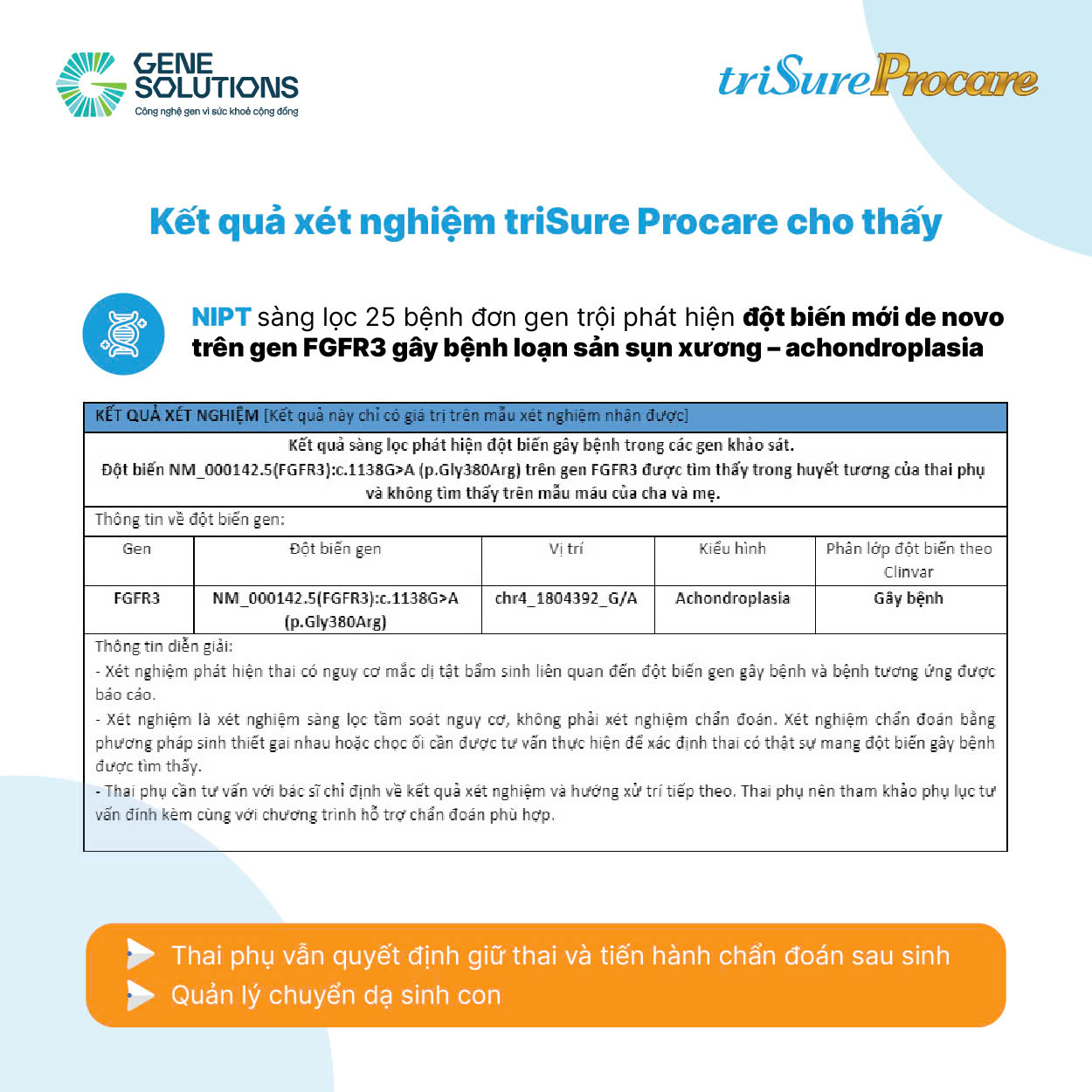 Phát hiện bất thường hiếm gặp trên thai nhi, người mẹ giữ con nhờ xét nghiệm triSure Procare 1