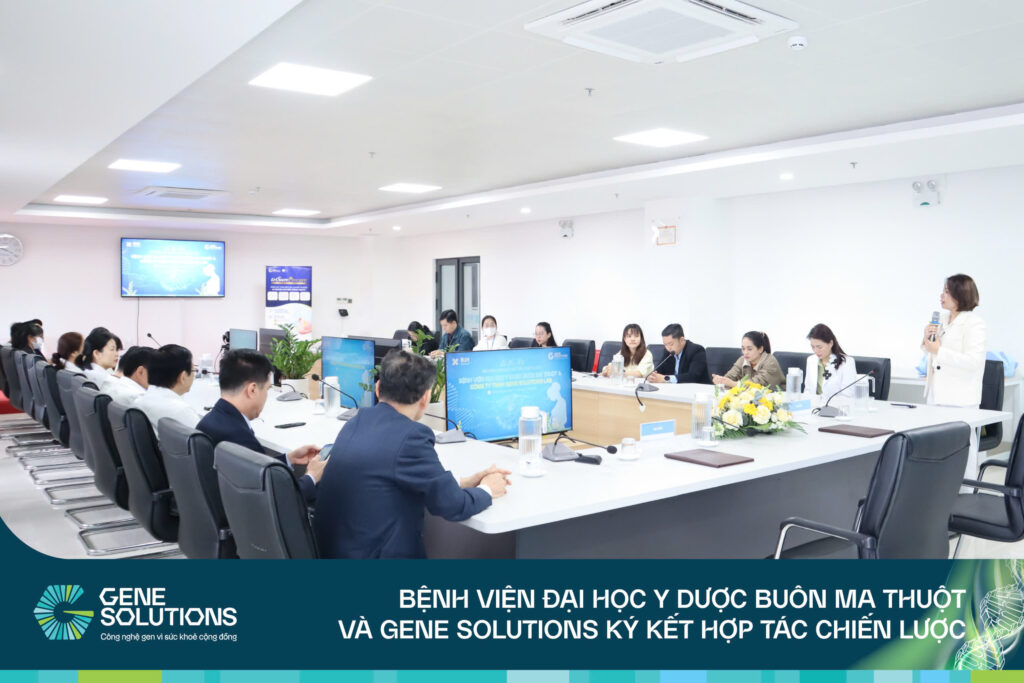 Bà Phan Thị Huệ, Phó Giám đốc Kinh doanh Công ty TNHH Gene Solutions Lab phát biểu tại buổi lễ