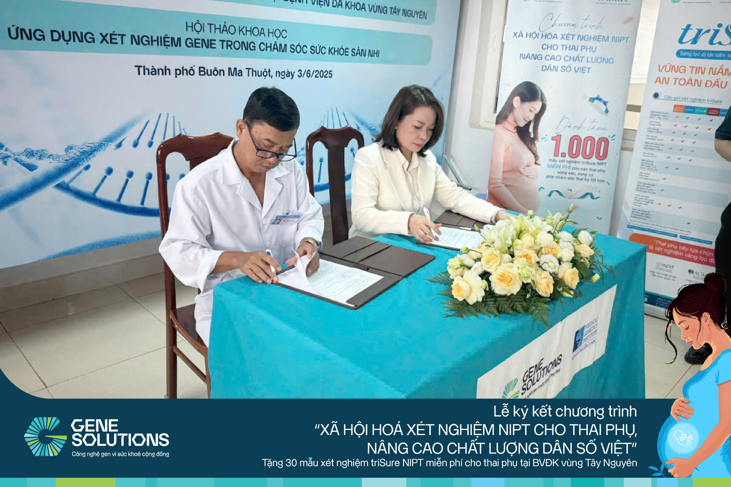 Bệnh viện Đa khoa Vùng Tây Nguyên phối hợp Gene Solutions triển khai chương trình "Xã hội hóa xét nghiệm NIPT cho thai phụ" 1
