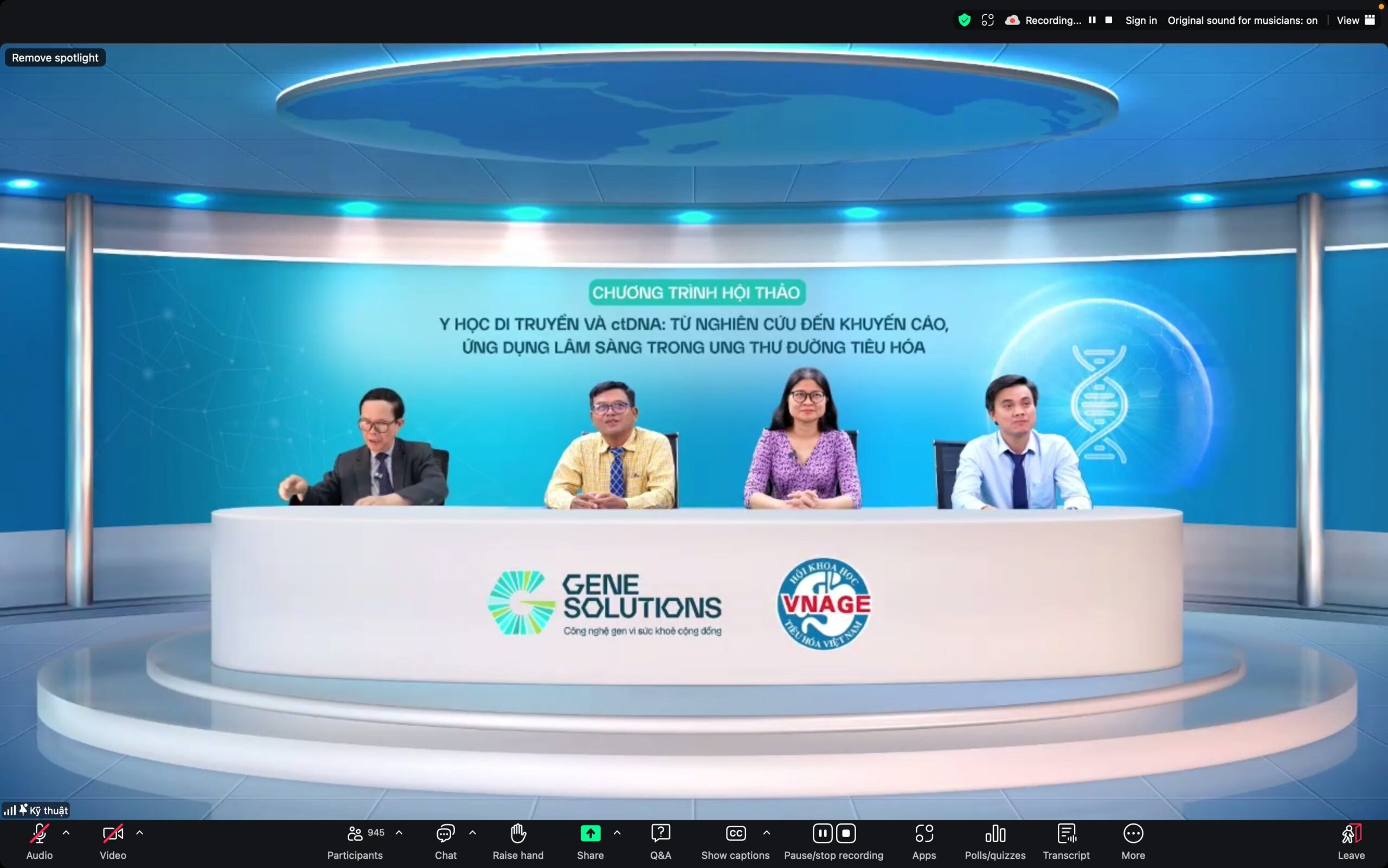 Gene Solutions đồng hành cùng VNAGE: Góc nhìn thực hành về y học di truyền và ctDNA trong tầm soát ung thư đường tiêu hóa 2 PGS.TS.BS Vũ Văn Khiên phát biểu tại chương trình