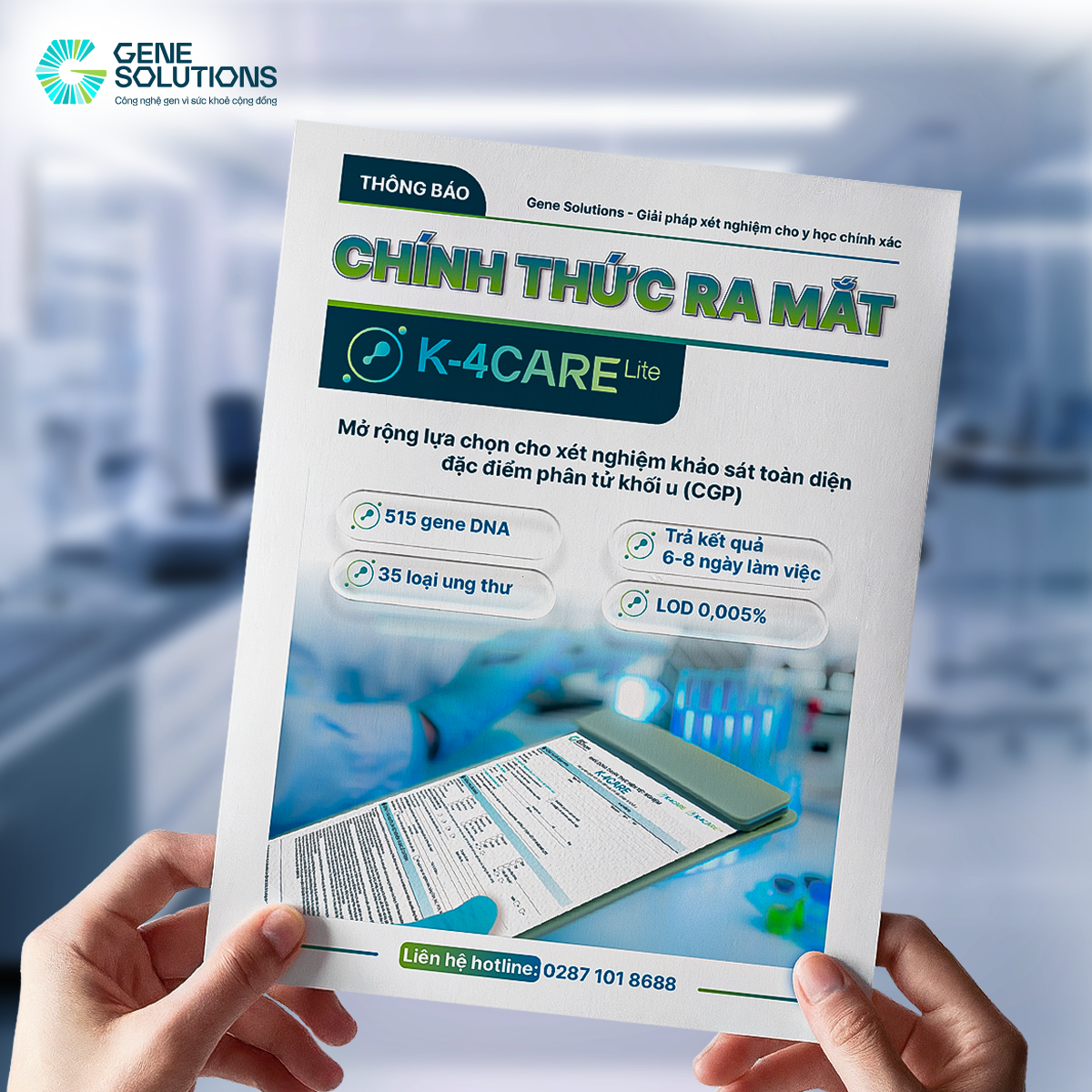 Thông báo: Cập nhật 3 xét nghiệm chẩn đoán ung thư và ra mắt K-4CARE LITE 5 Ra mắt xét nghiệm K-4CARE