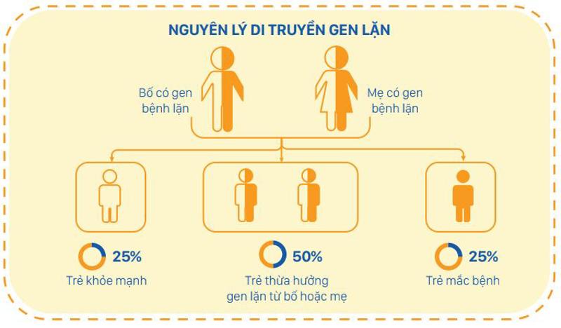 Con có 25% nguy cơ mắc bệnh nếu cả bố và mẹ cùng mang gen
