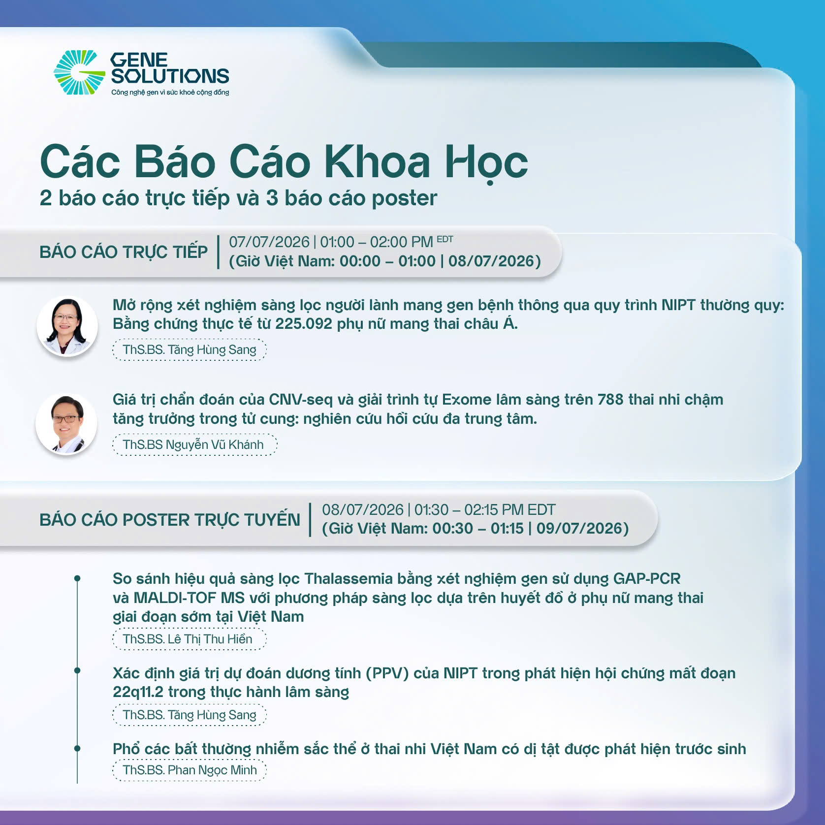 Gene Solutions là nhà tài trợ chính Hội nghị Quốc tế về Chẩn đoán và Điều trị Tiền sản lần thứ 30 (ISPD 2026) 7